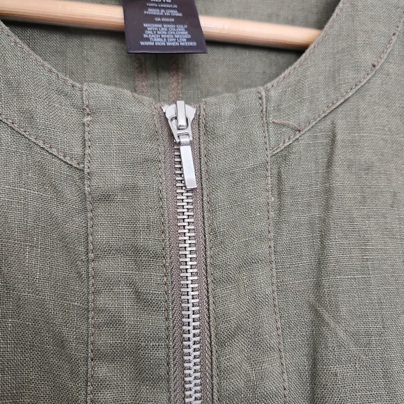 Linen Ruffle Jacket 100% Linen INC XL - Picture 3 of 6